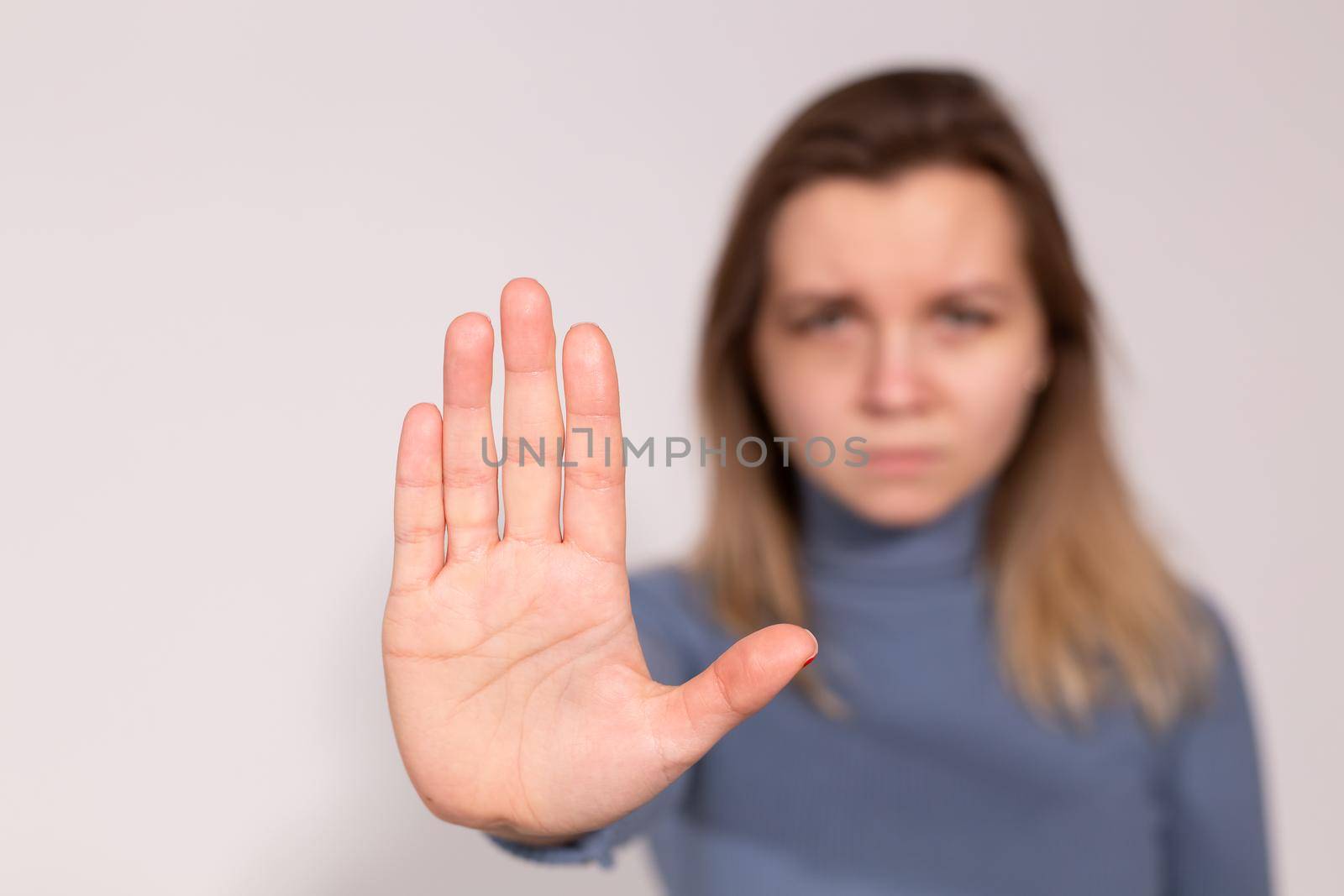 Abuse, domestic violence, protesting and people concept - Stop violence against women.