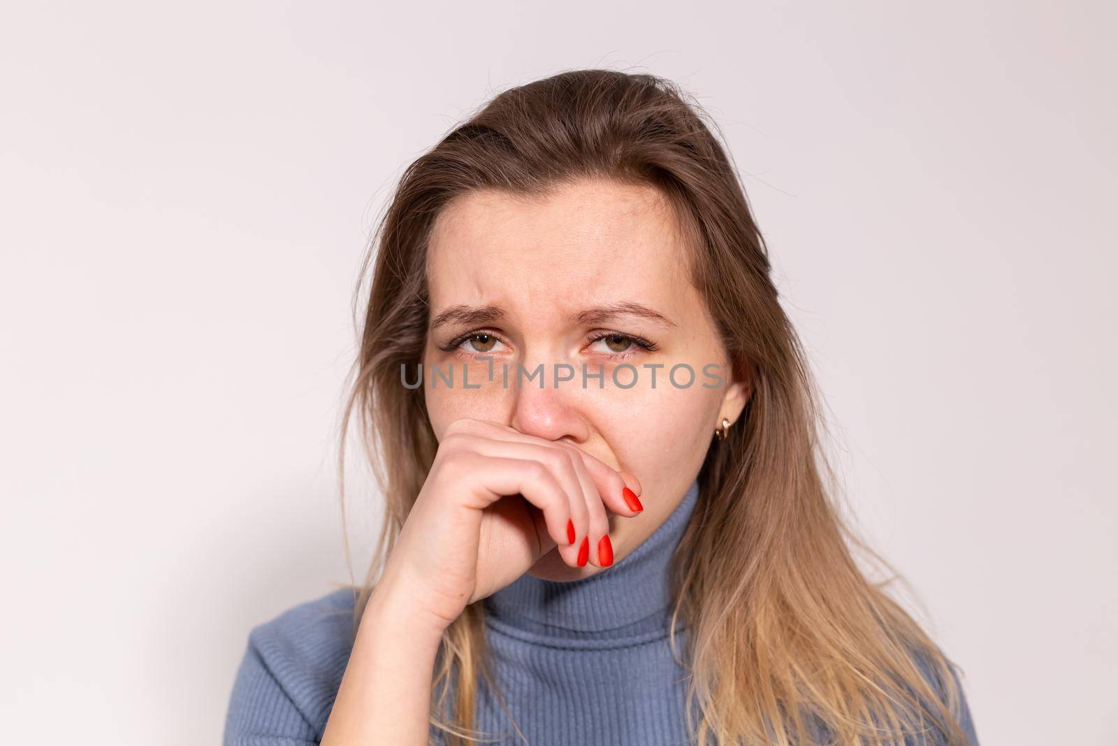 People, violence and abuse concept - Woman victim suffering from abuse, harassment.