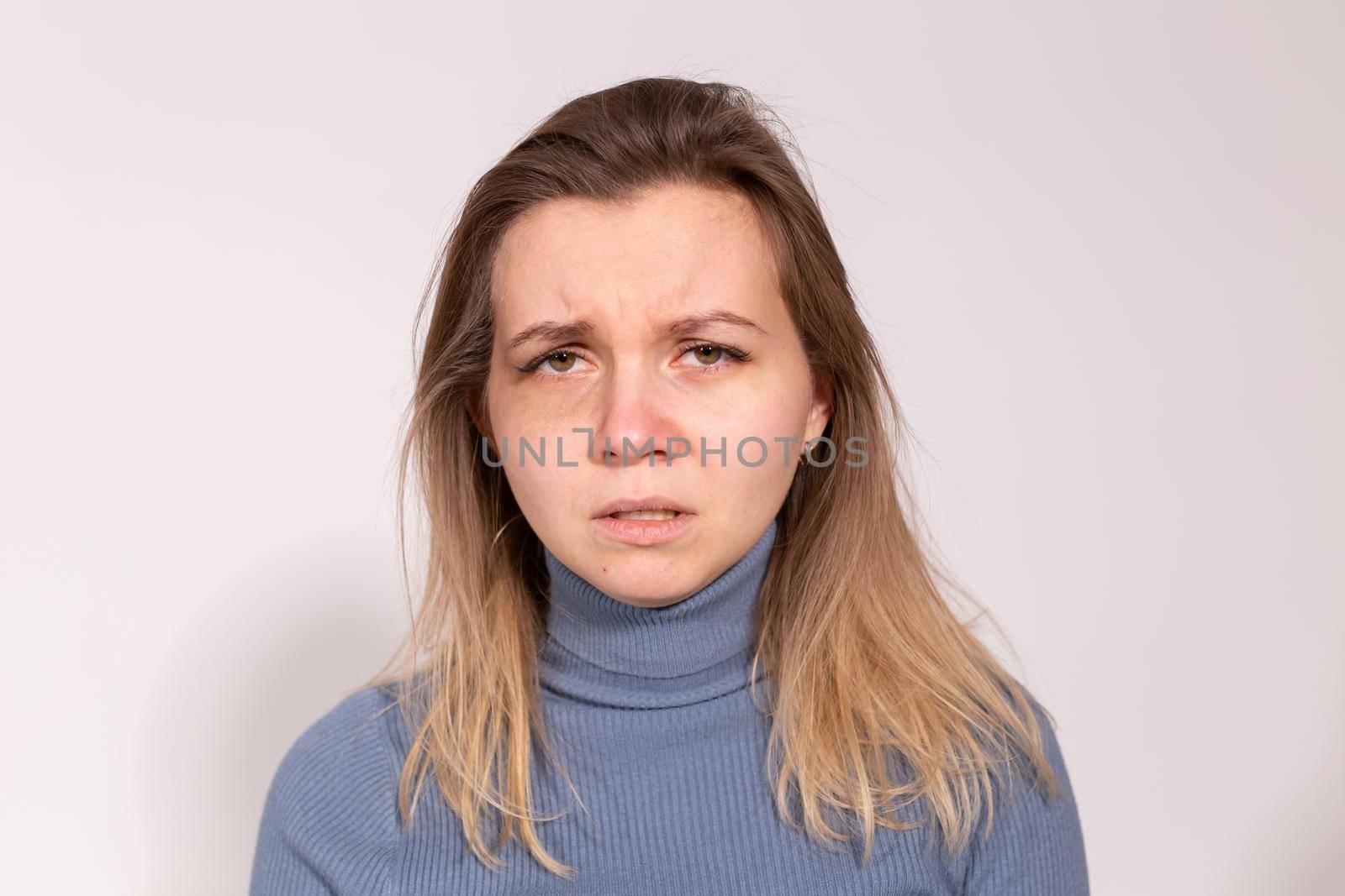People, violence and abuse concept - Woman victim suffering from abuse, harassment.