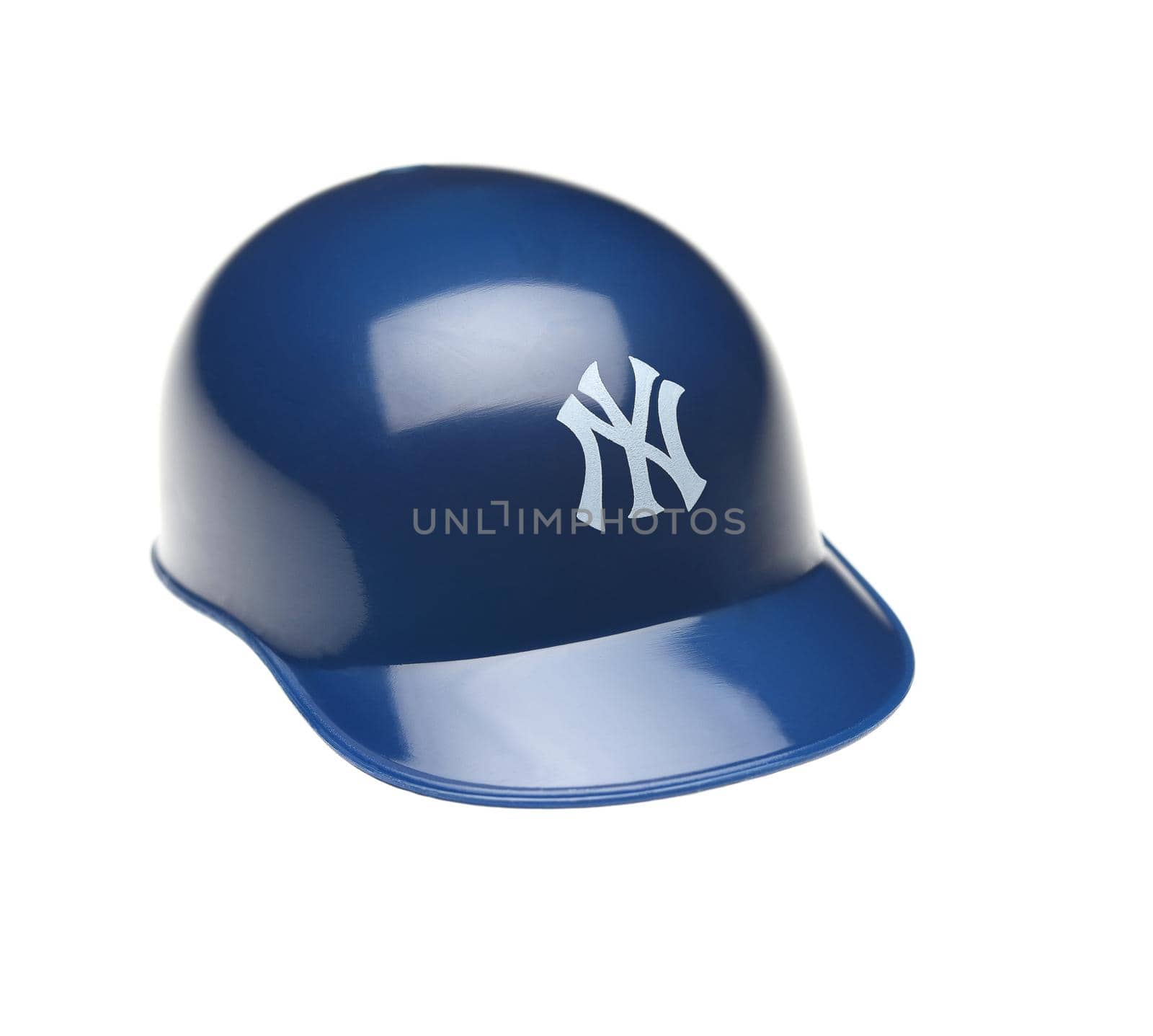 Closeup of a mini collectable batters helmet for the New York Yankees by sCukrov