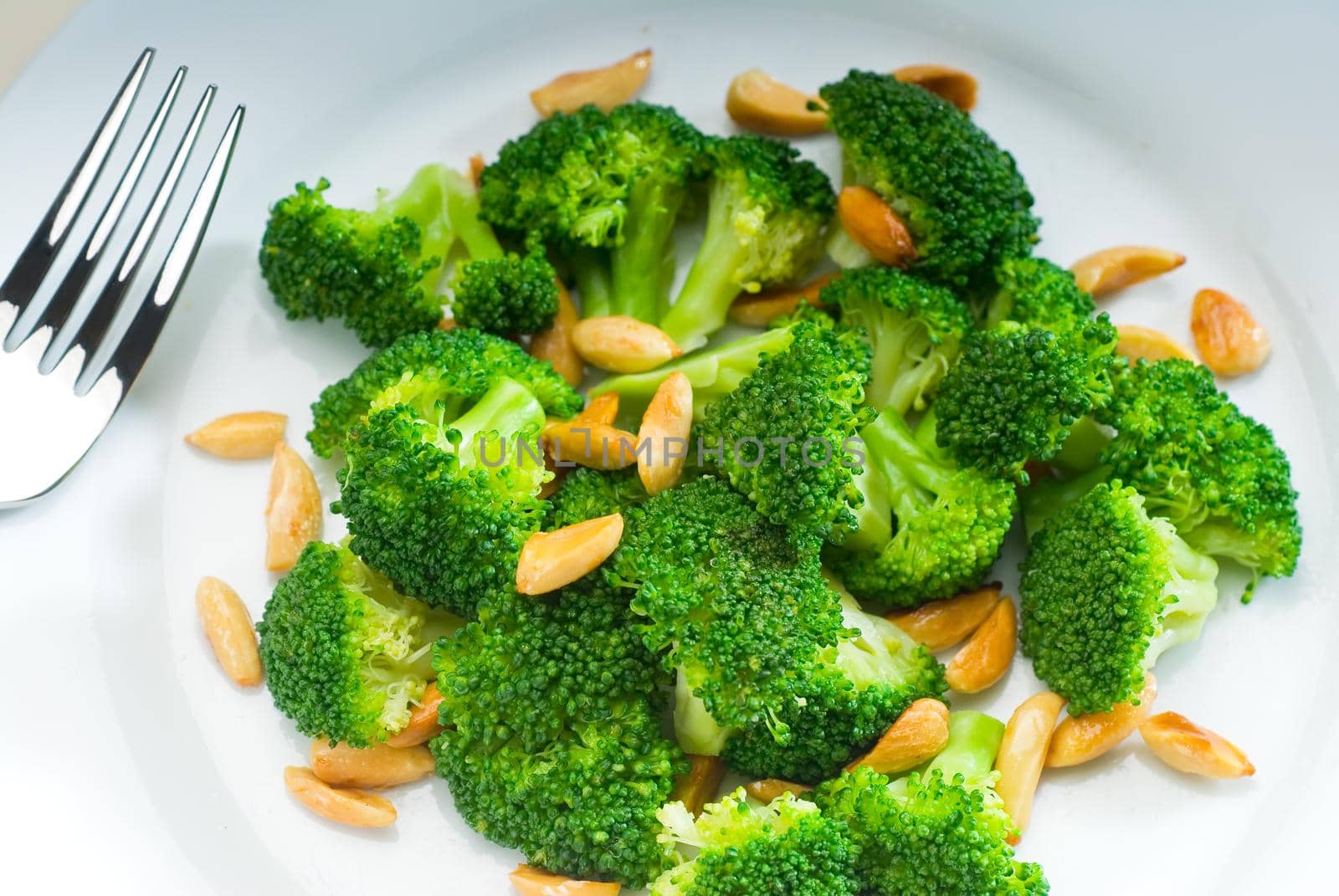 fresh sauteed broccoli and almonds by keko64