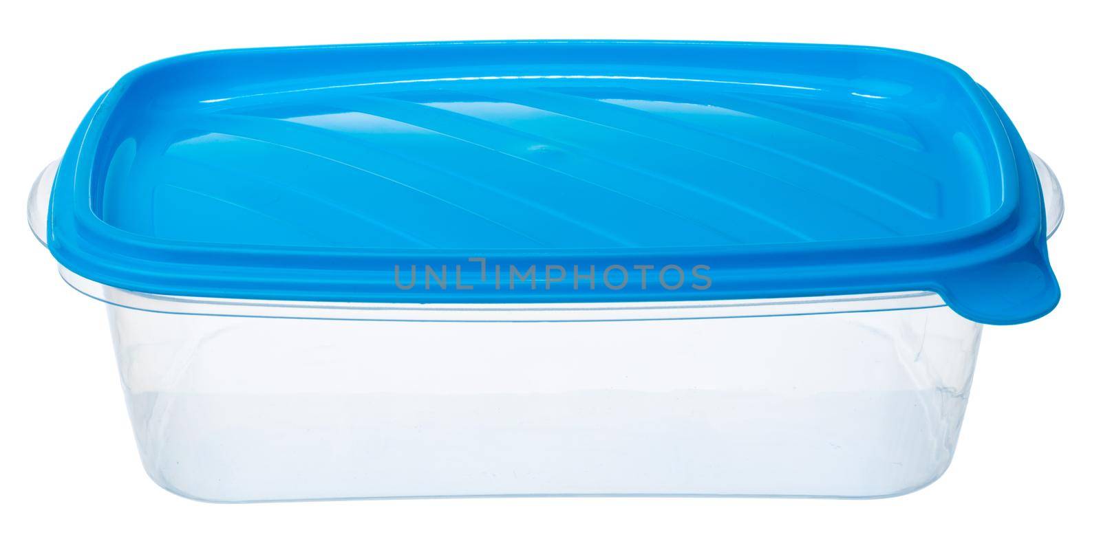 Plastic storage container for food isolated on white background