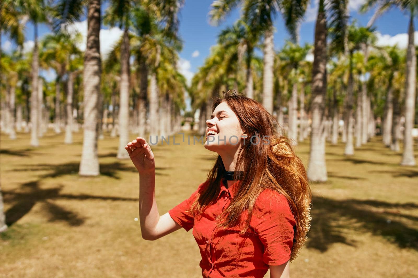 woman on the island walk travel exotic lifestyle. High quality photo