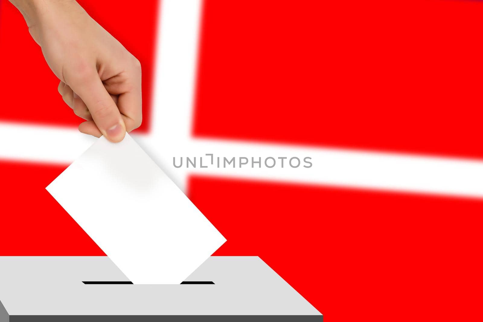 hand drops the ballot election against the background of the flag, concept of state elections, referendum by Andelov13