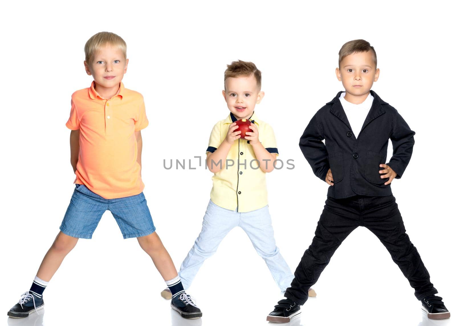 Group of cheerful boys. by kolesnikov_studio