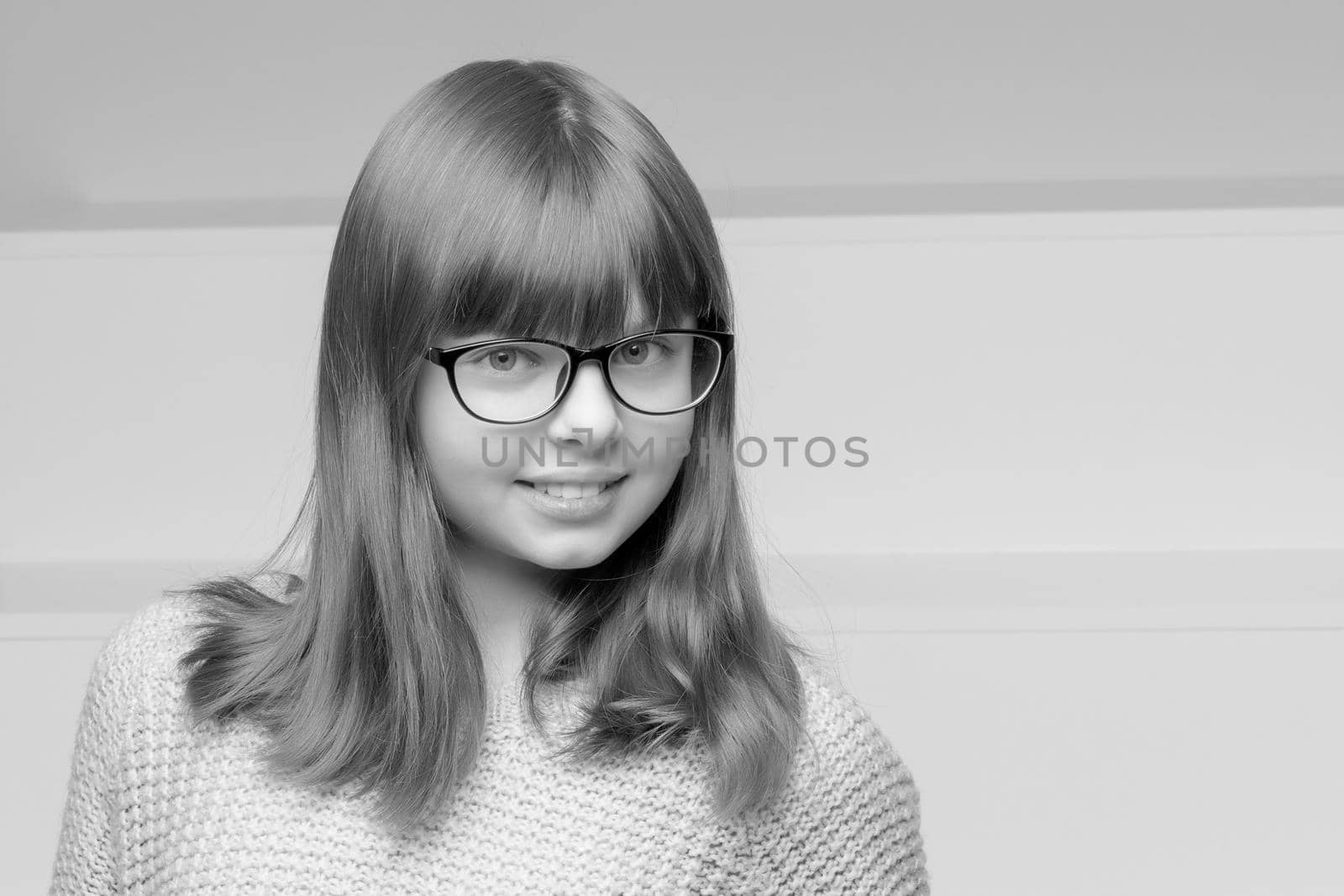 Beautiful little girl with glasses. by kolesnikov_studio