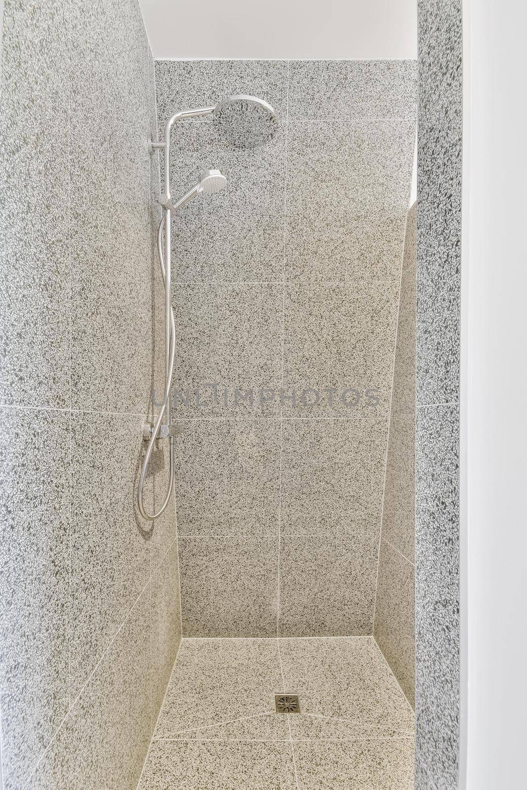 Modern shower stall in elegant stylish apartment