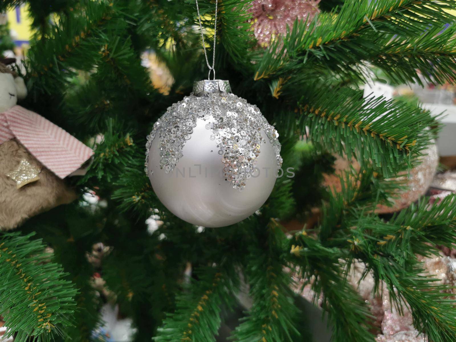 lots of Christmas ornaments and Christmas balls on the market.