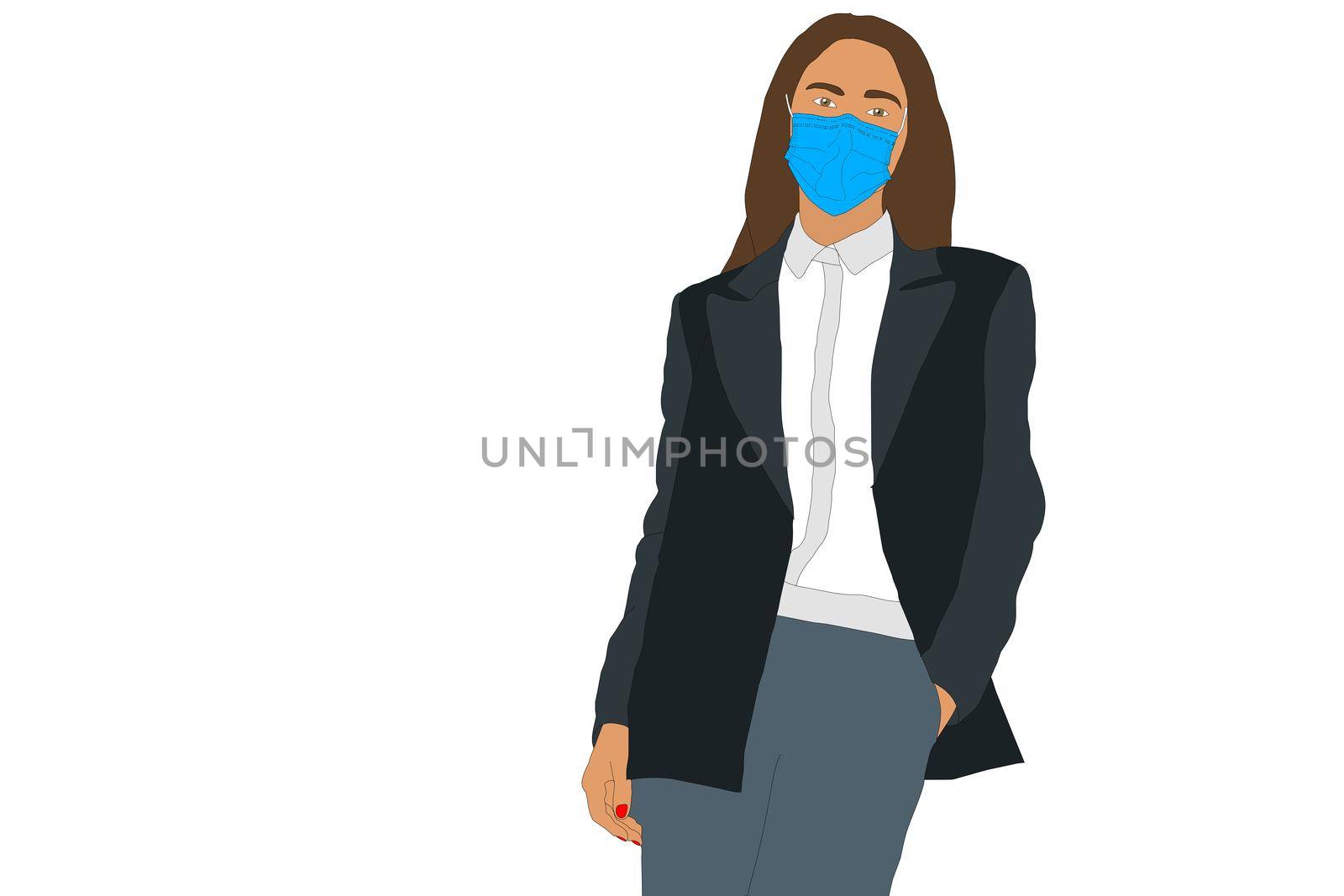 woman in protective mask, coronavirus, quarantine