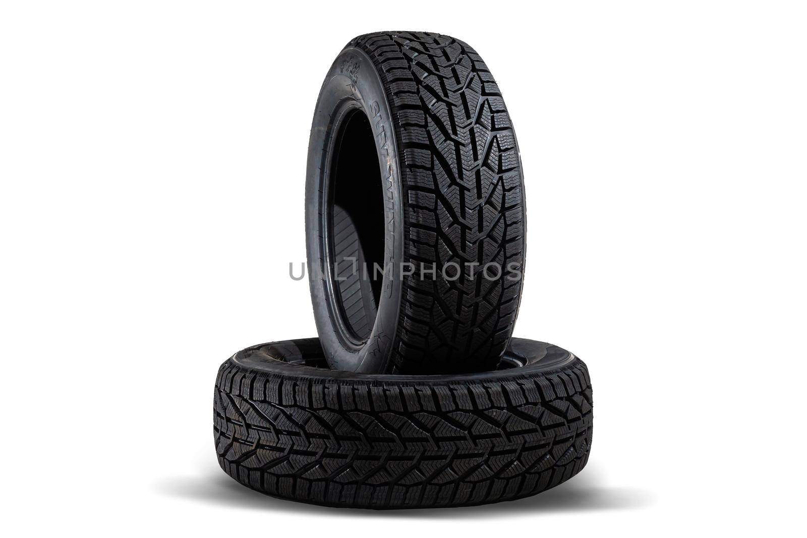 winter tire on white background by Andelov13