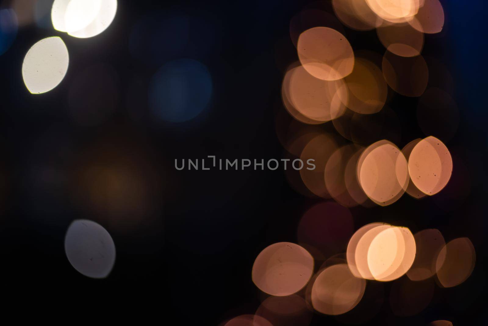 Night city street lights bokeh background