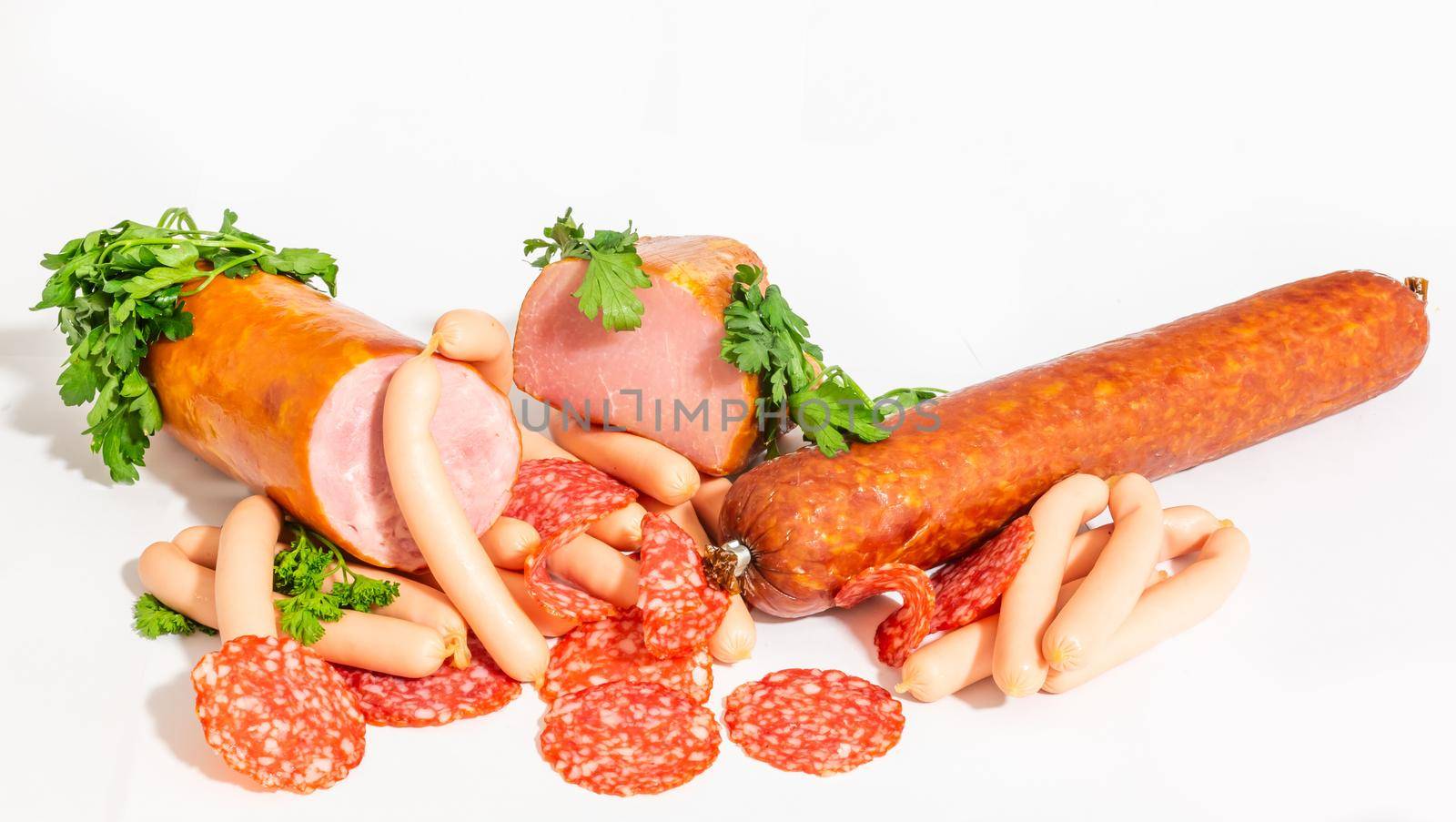 Meat allsorts on a round board