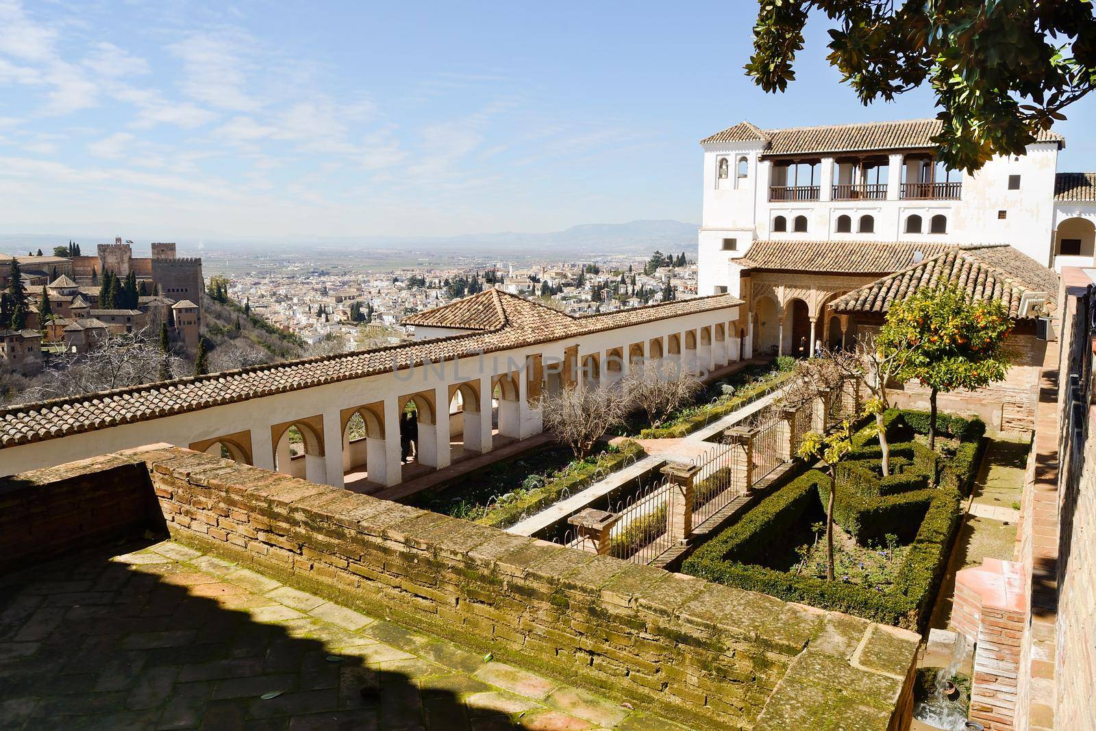 Courtyard of the acequia in Generalife, Alhambra, Granada by javiindy