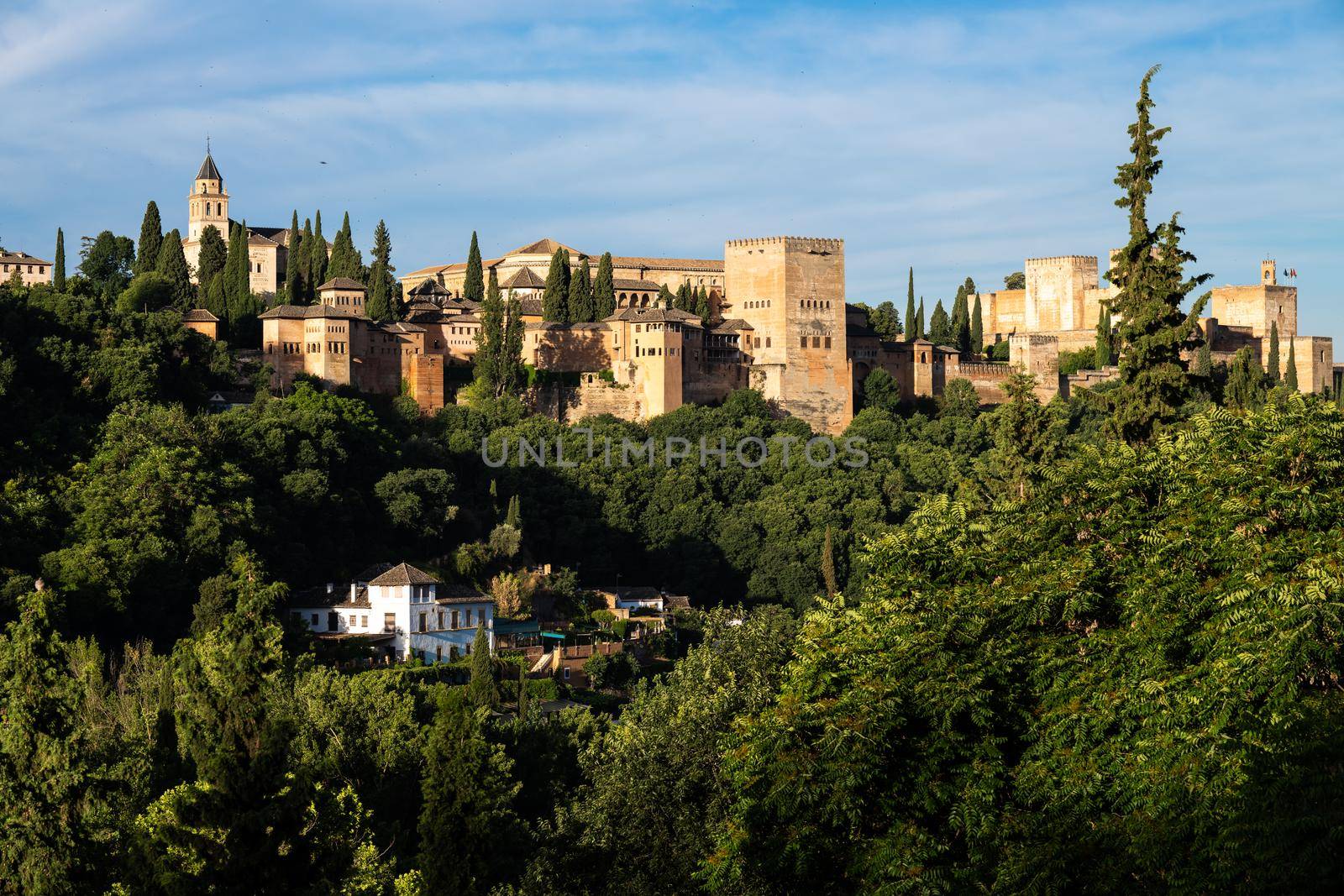 Alhambra palace from Albaicin, Granada Spain