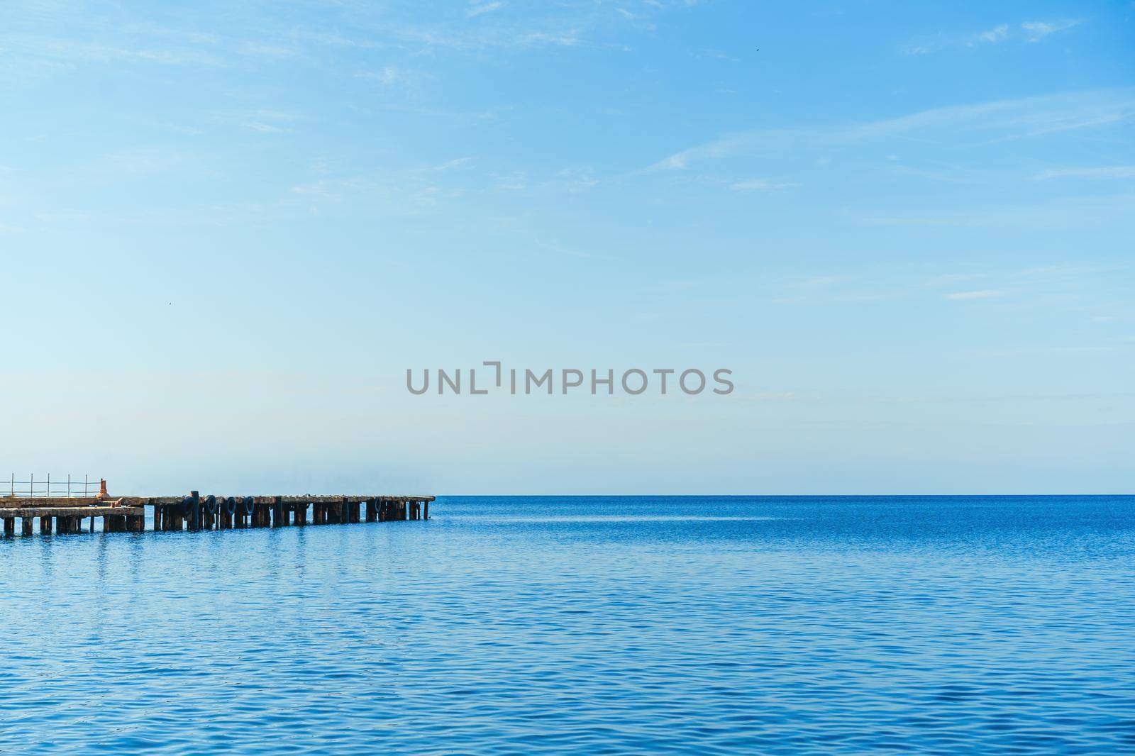 Long pier on the sea with no people, background
