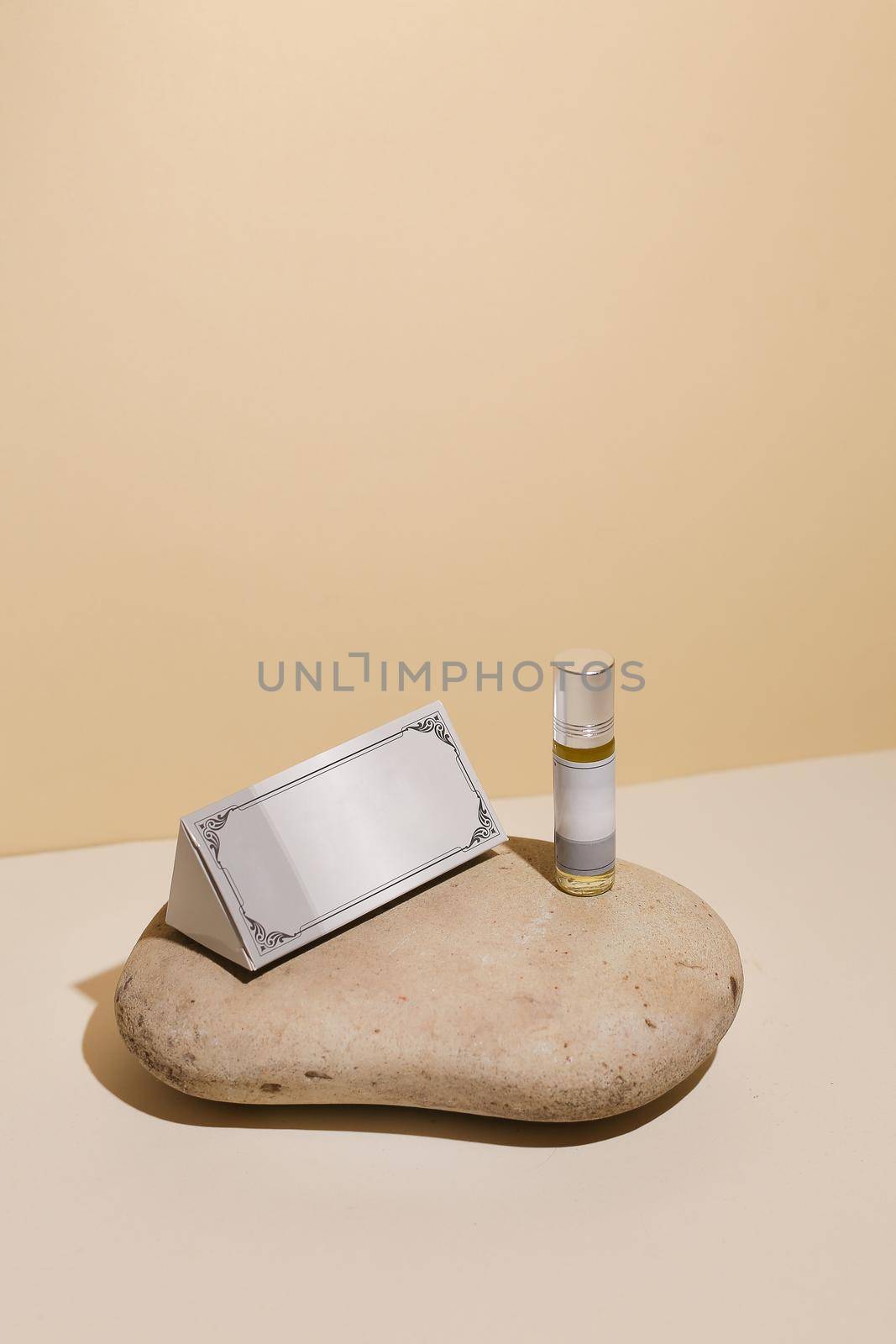 perfume bottle on the neutral modern background by sisterspro