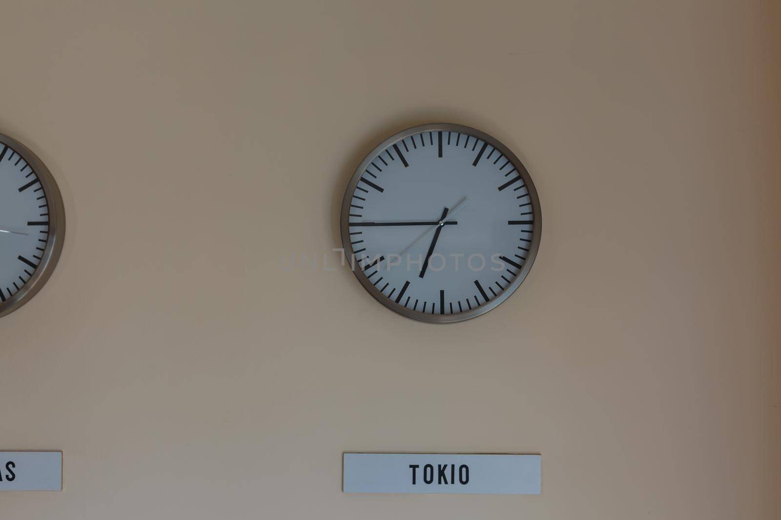 retro room with clocks decorated on the wall