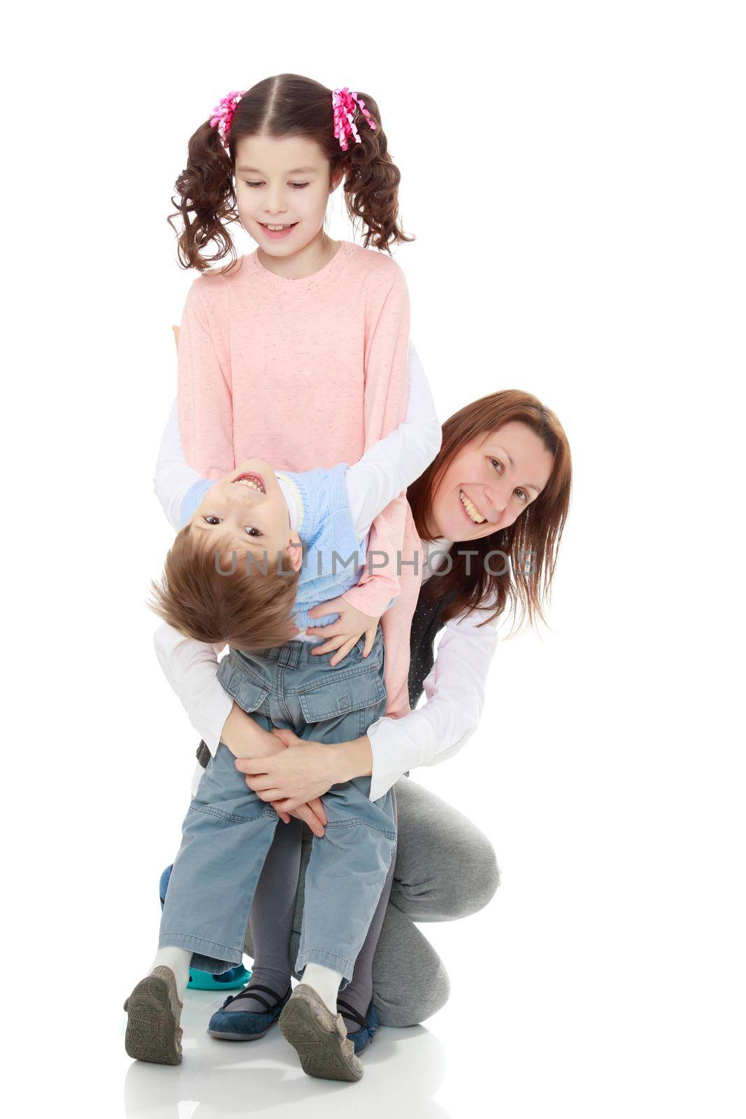 Mom hug her children. by kolesnikov_studio