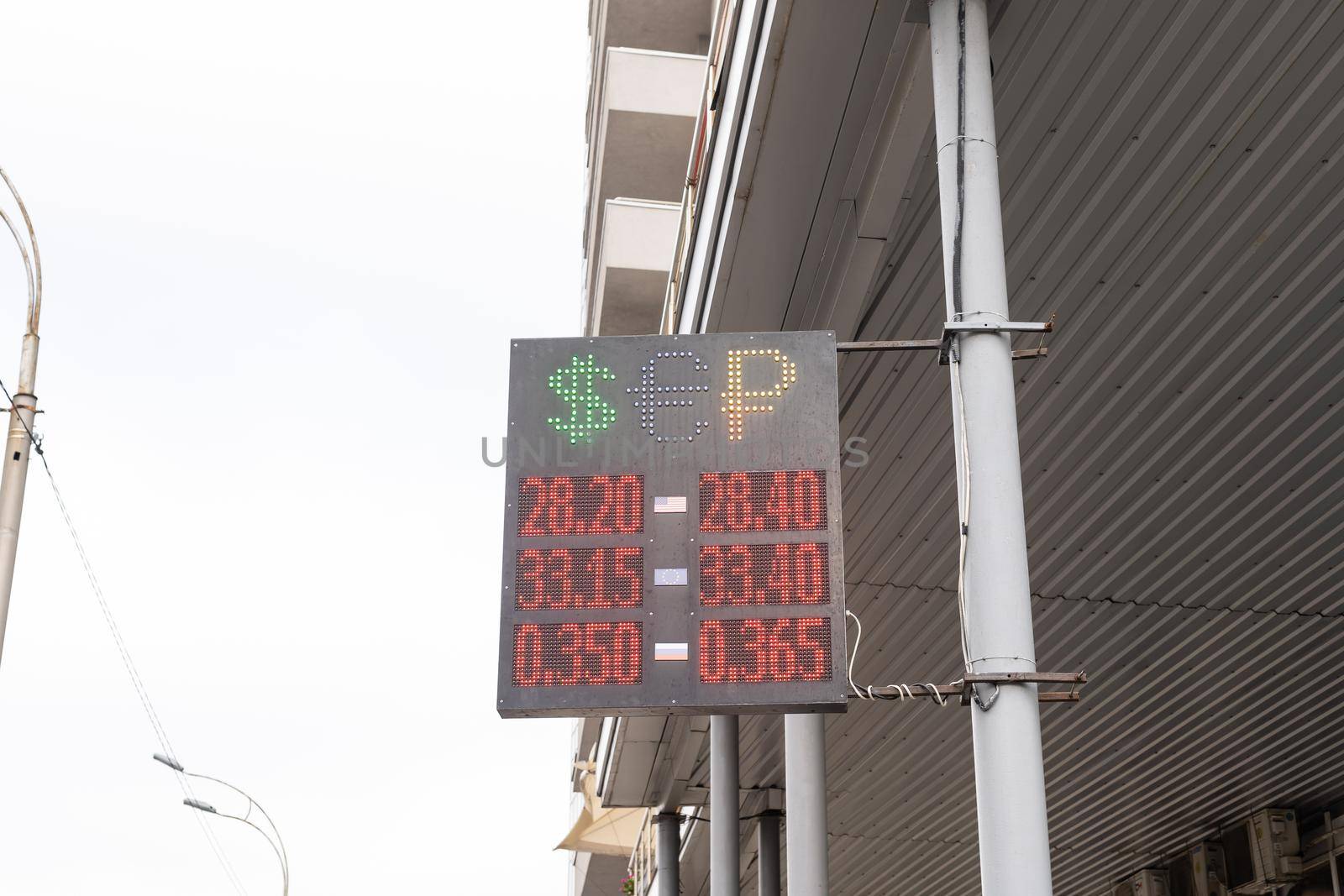 Sign of currency exchange rates, exchanger panel by Andelov13