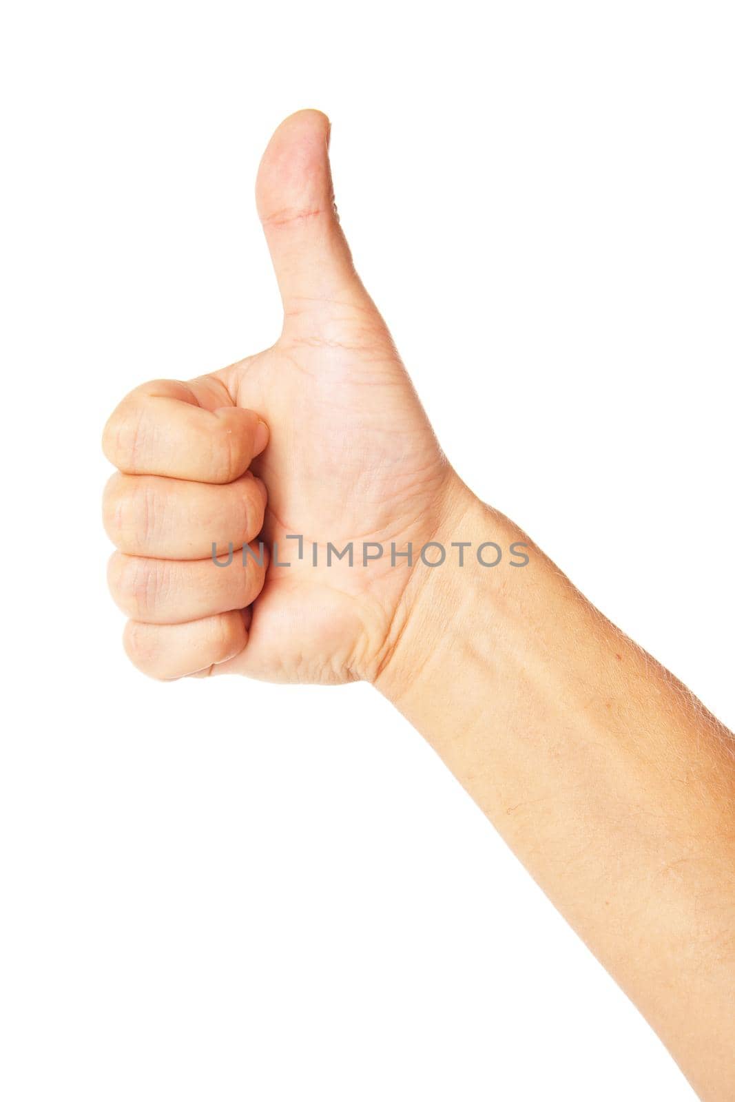 Businessman's hand with thumb up isolated by Julenochek