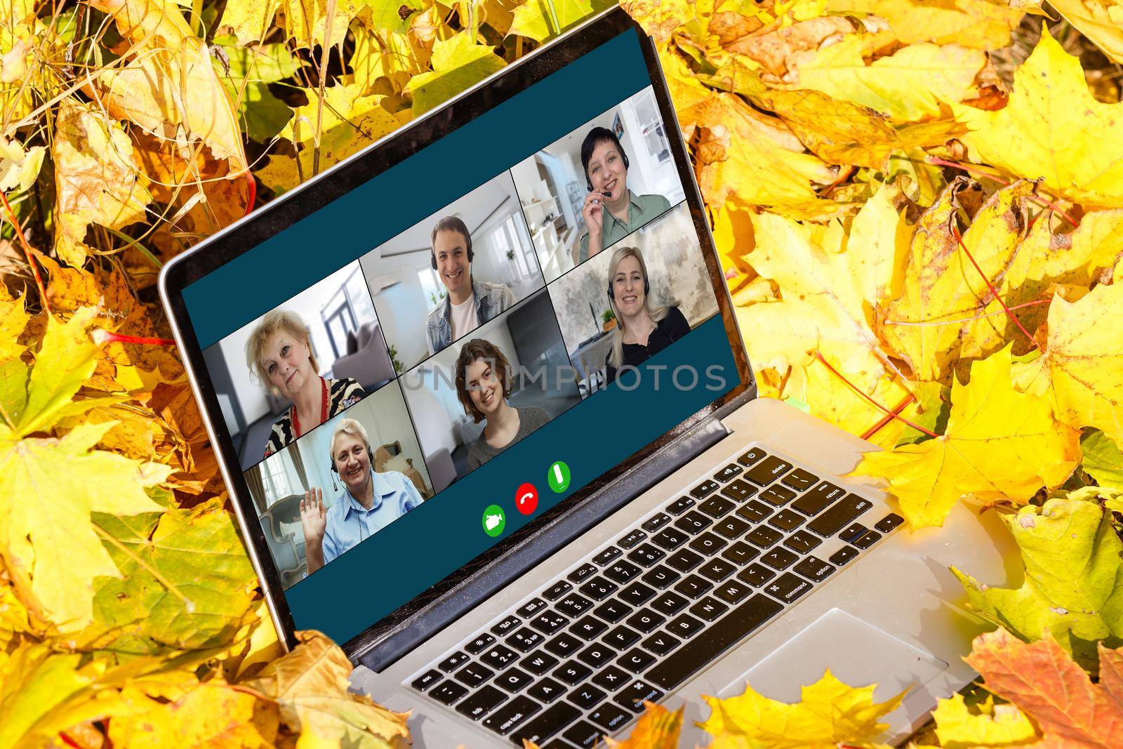 Group Friends Video Chat Connection Concept.