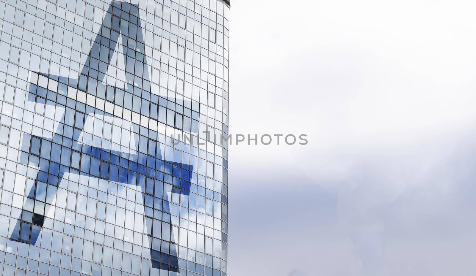 Austral sign on a skyscraper building. Business and financial concept. High quality photo
