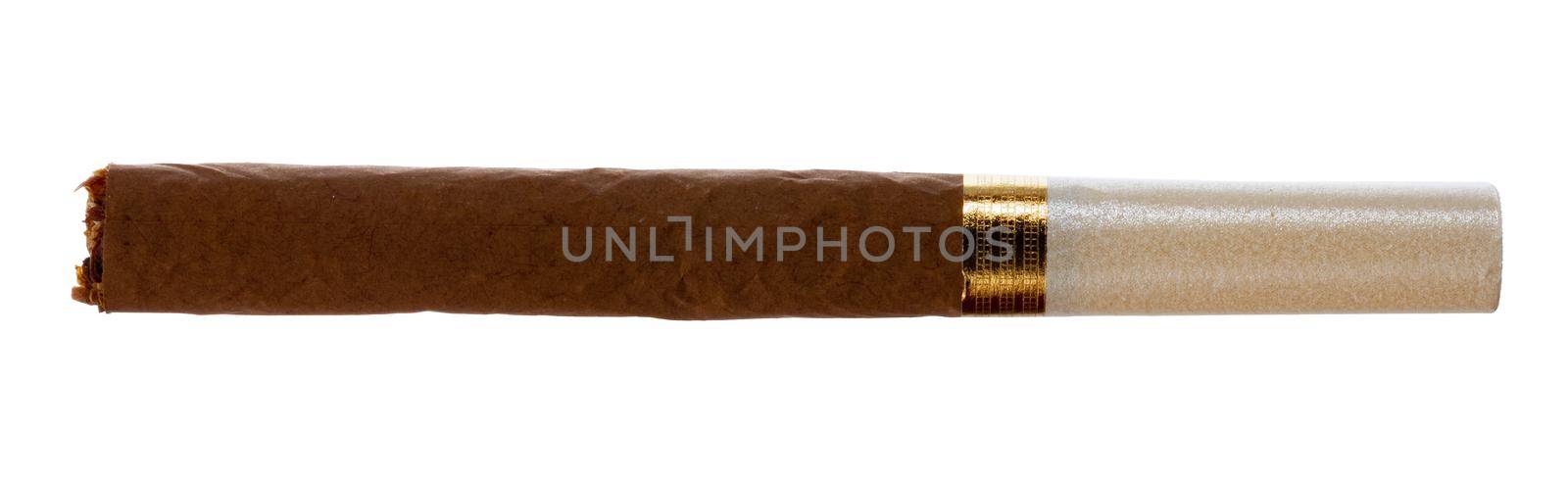 New cigarette with filter isolated on white background