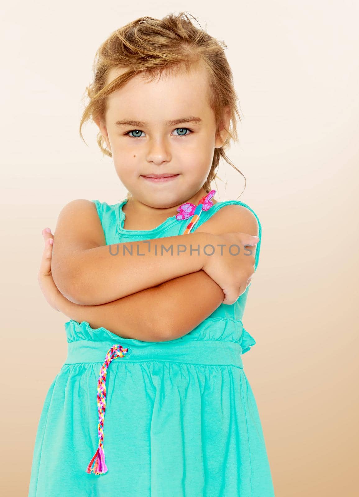 little girl crossed her arms by kolesnikov_studio