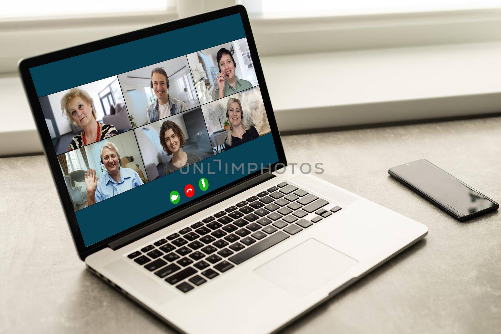 Group Friends Video Chat Connection Concept by Andelov13