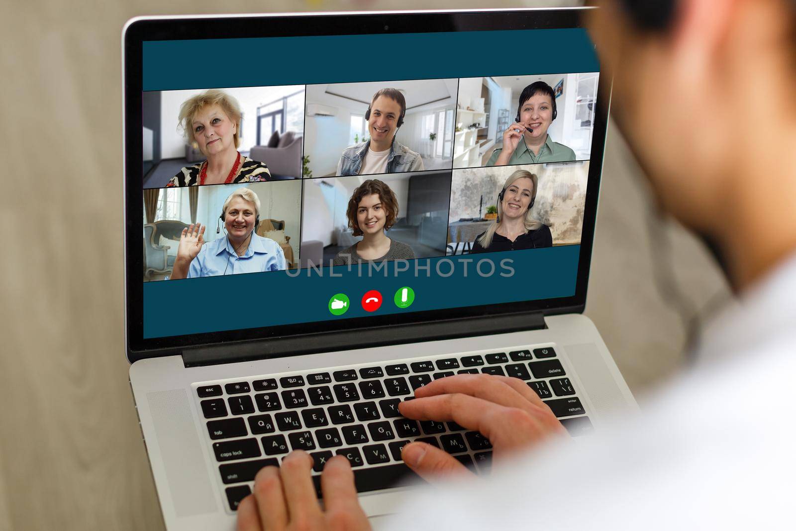 Group Friends Video Chat Connection Concept.