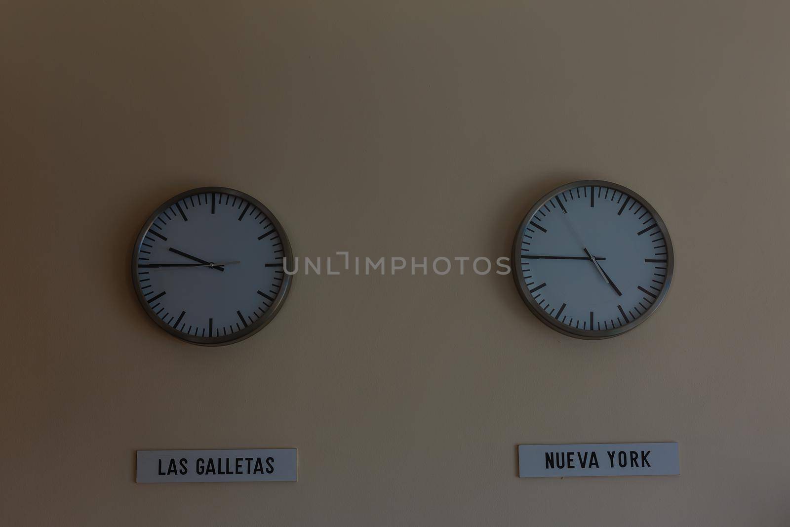 retro room with clocks decorated on the wall