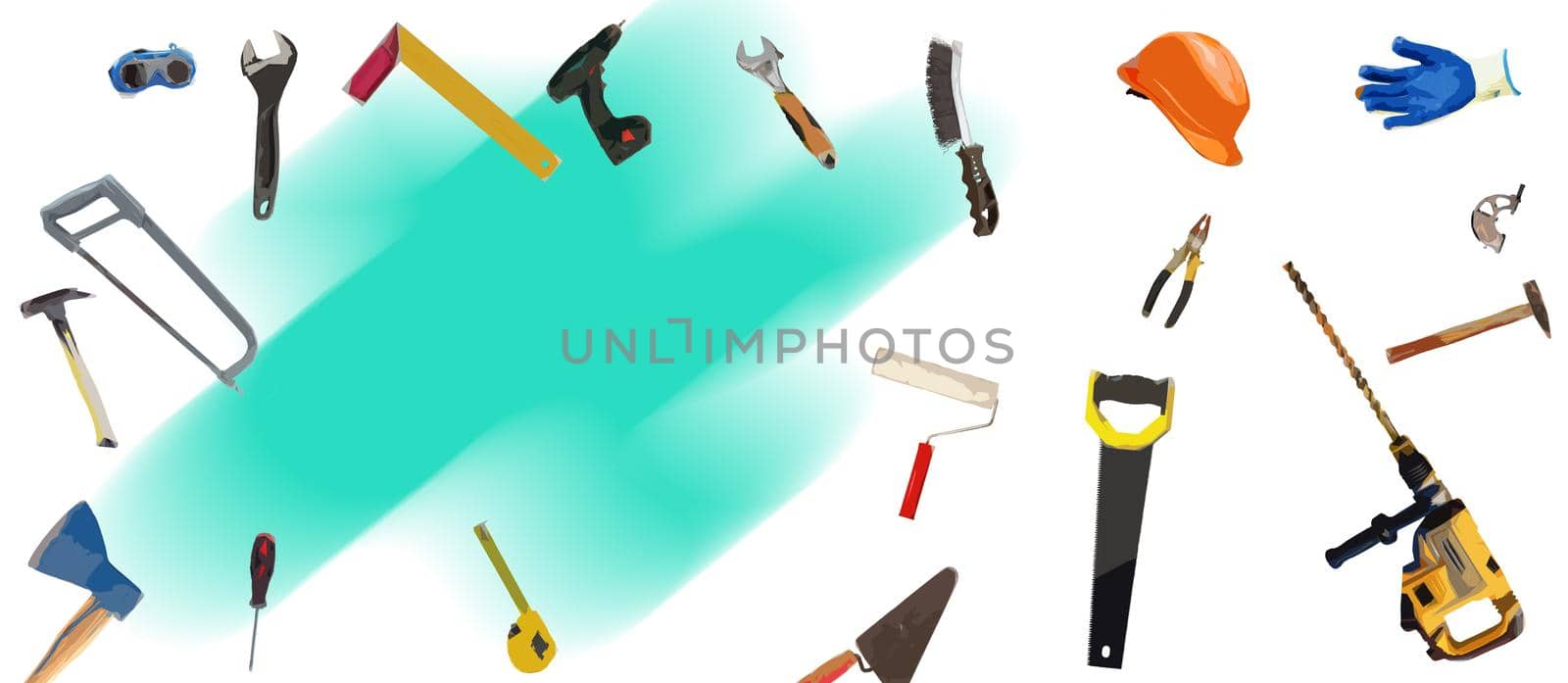 Tools Icons. Work Colourful Illustration