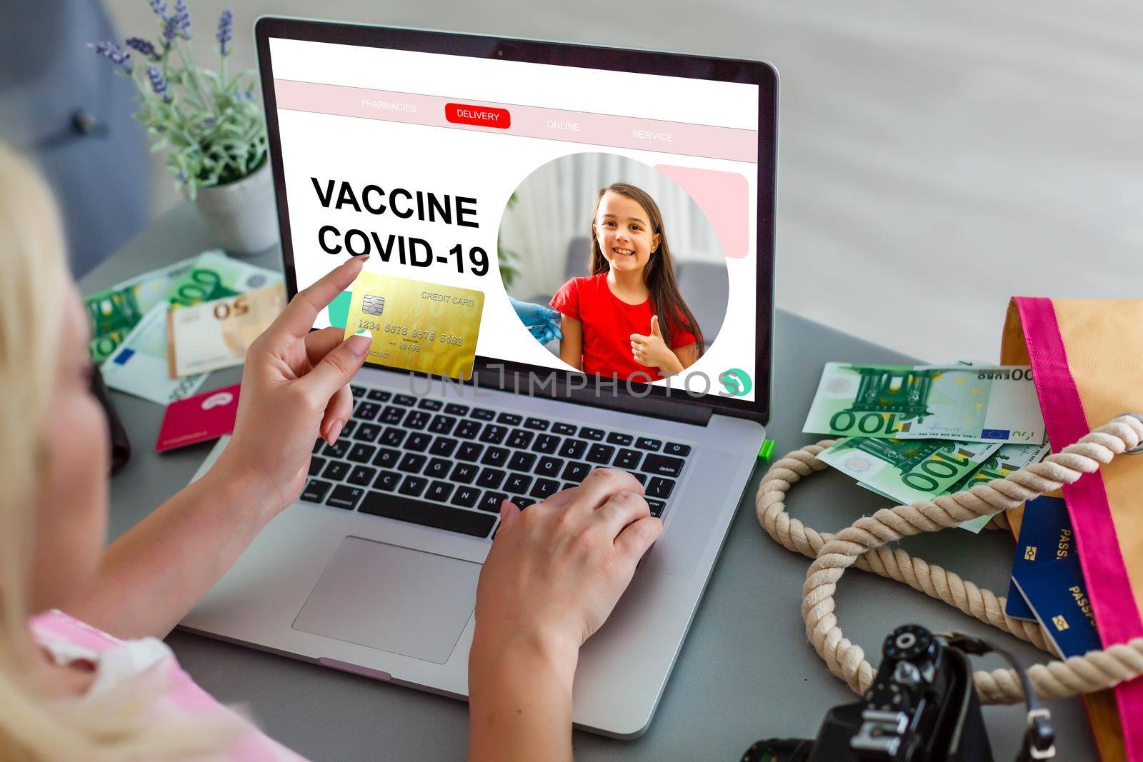 Coronavirus breaking news update for covid-19 pandemic crisis quarantine woman checking news on laptop screen, coronavirus spread virus situation news. 2019-nCov Breaking news updated