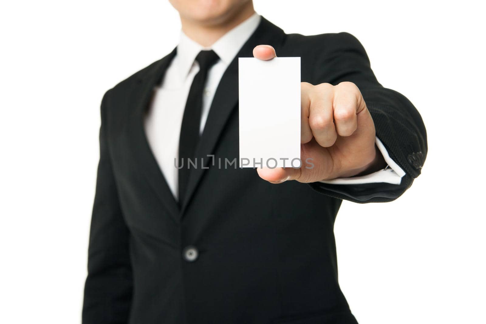 business man show card isolated on white background