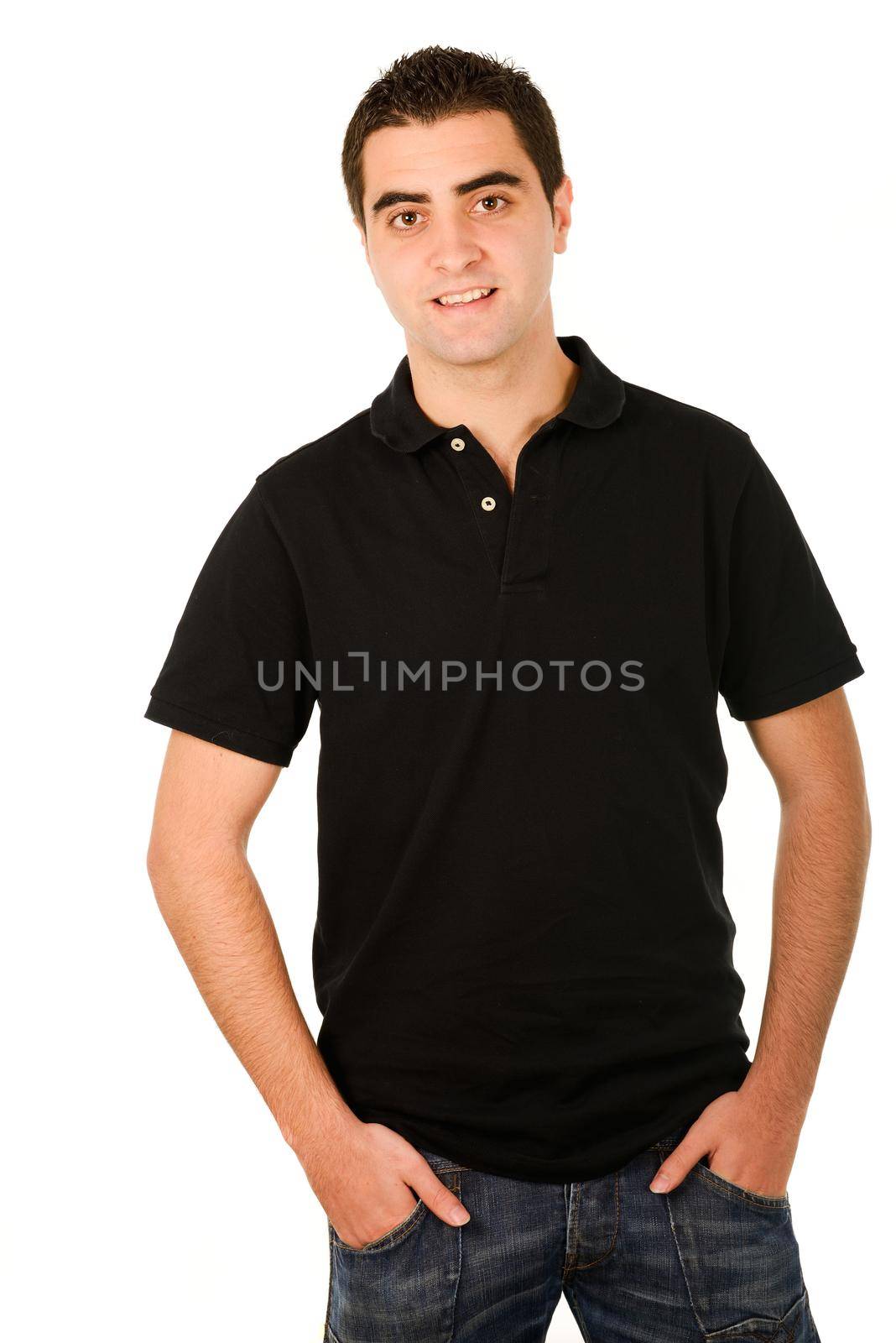 Portrait of a young casual man portrait isolated on white background