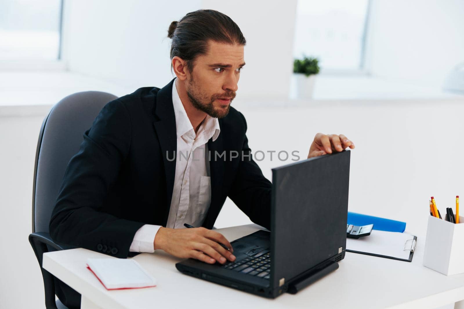 manager office work blue document folder technology. High quality photo