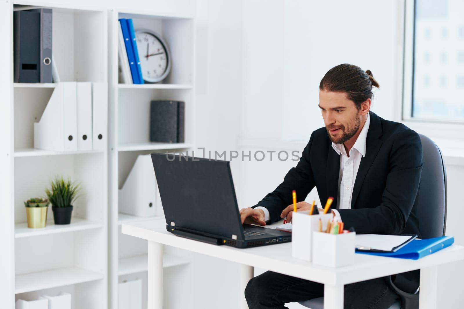 manager laptop desktop office technology. High quality photo