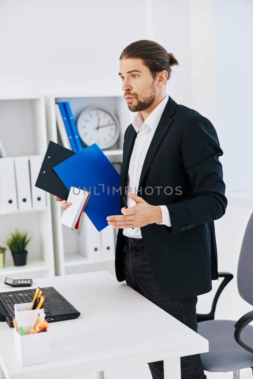 office worker emotions work office desk Lifestyle. High quality photo