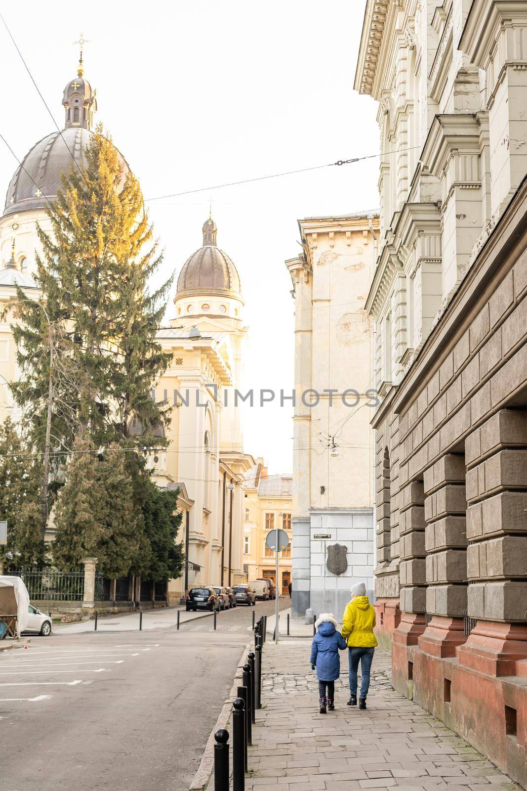 LVIV, UKRAINE - 28 December 2020: New Year and Christmas in the European city of Lviv.