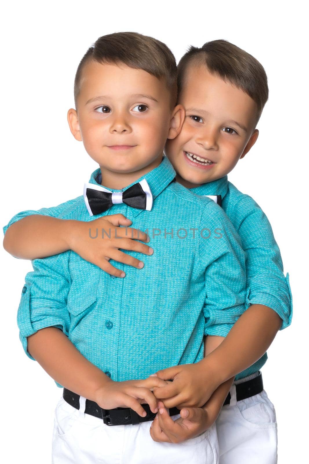 Two little boys close-up. by kolesnikov_studio