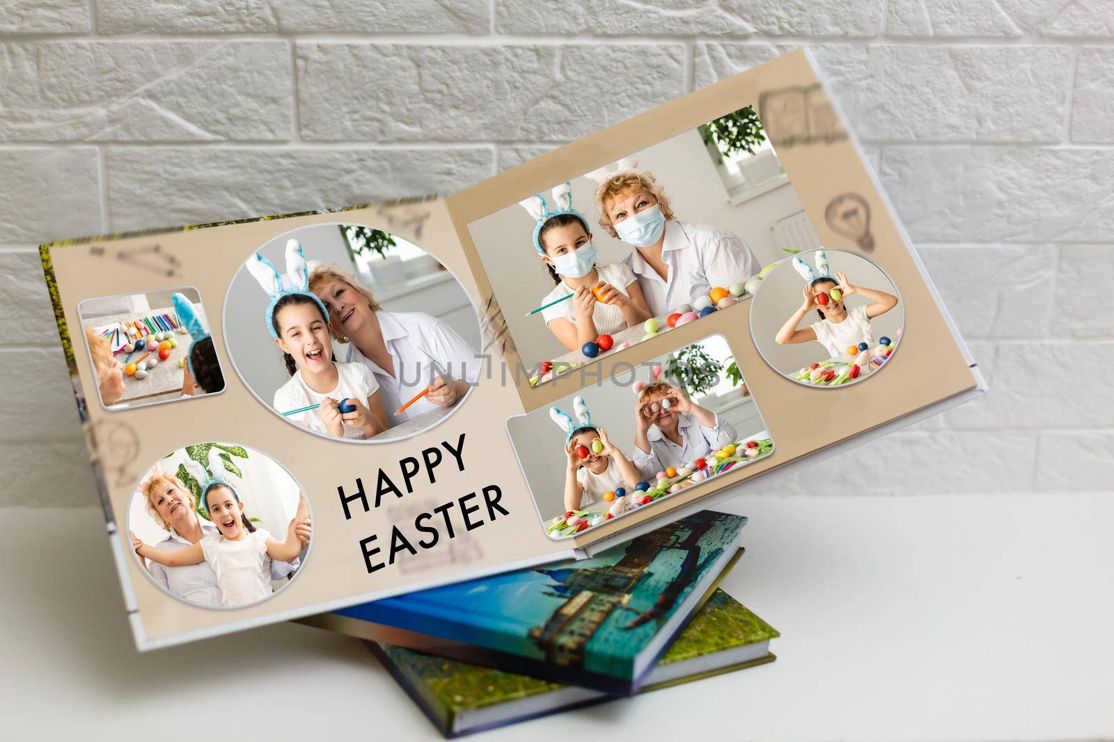 family photobook about easter. Easter card with love
