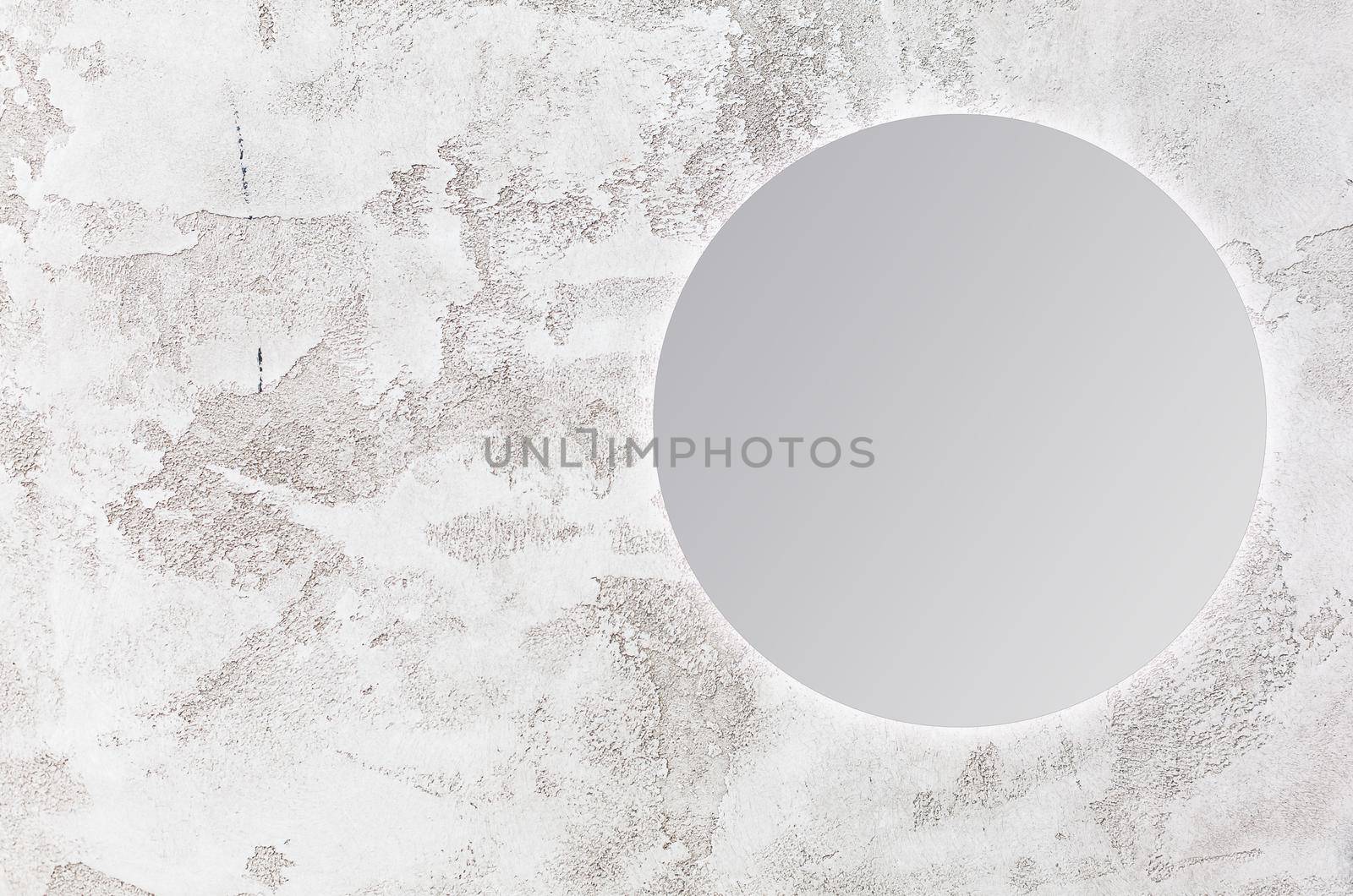 round mirror on gray background by Andelov13