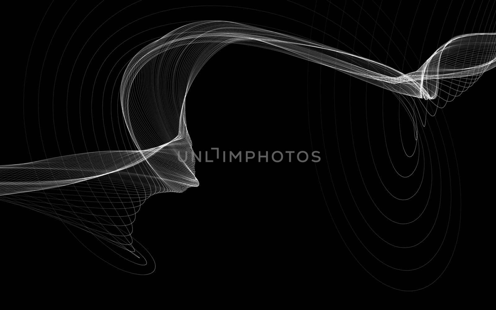 Dark abstract background with a glowing abstract waves, abstract background