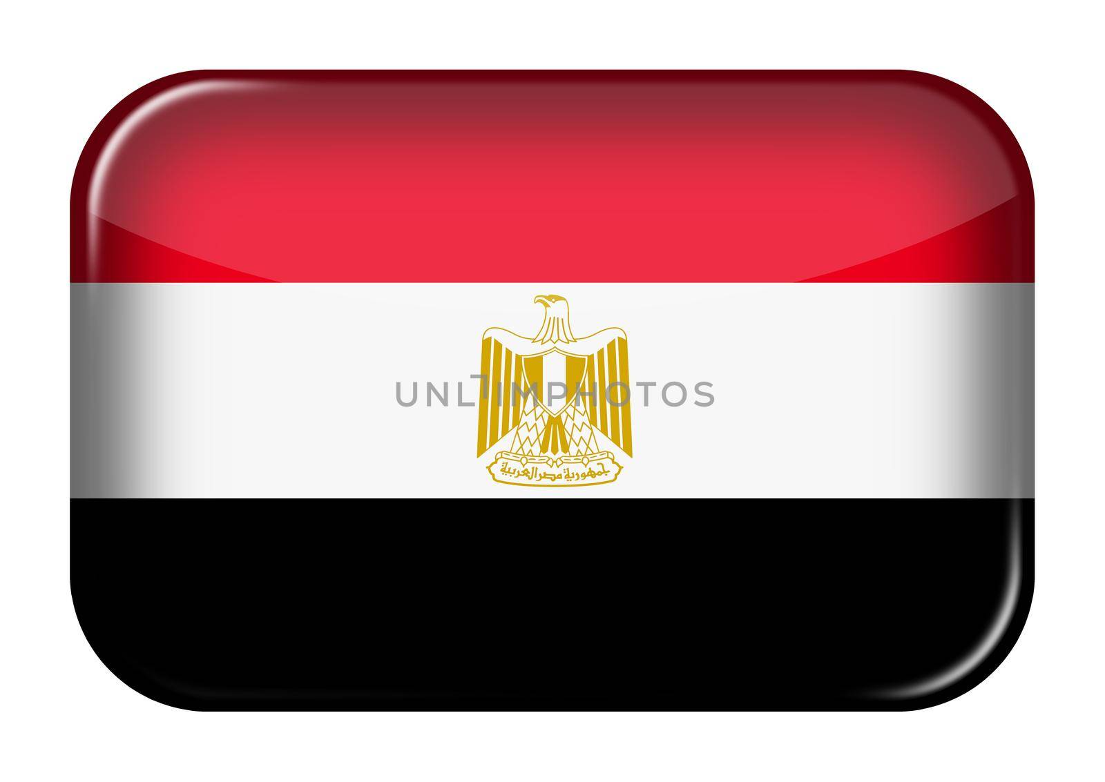 An Egypt web icon rectangle button with clipping path 3d illustration