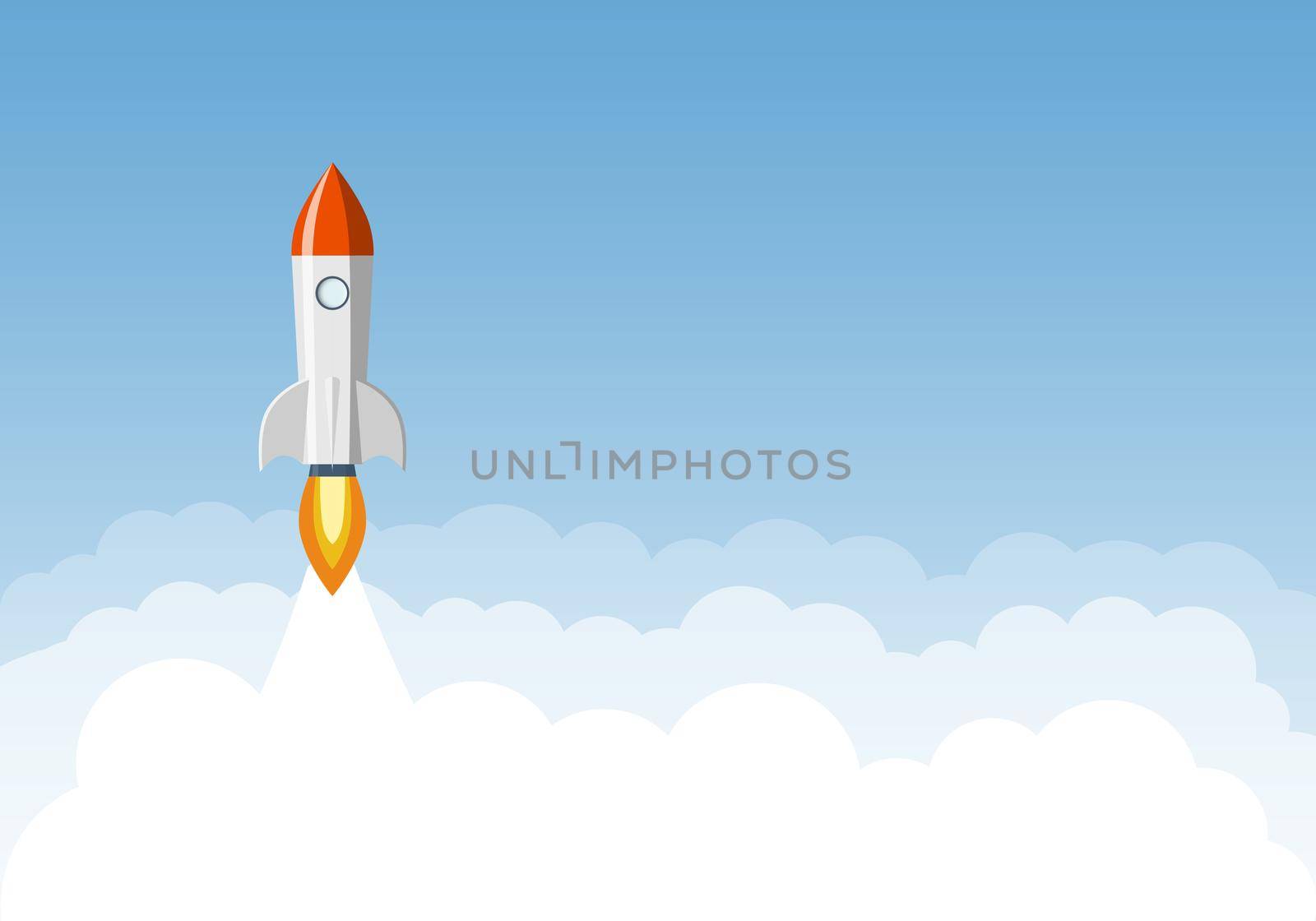 Rocket takes off into outer space by adam121