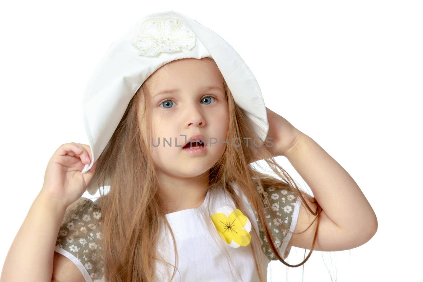 Little girl in a hat. by kolesnikov_studio
