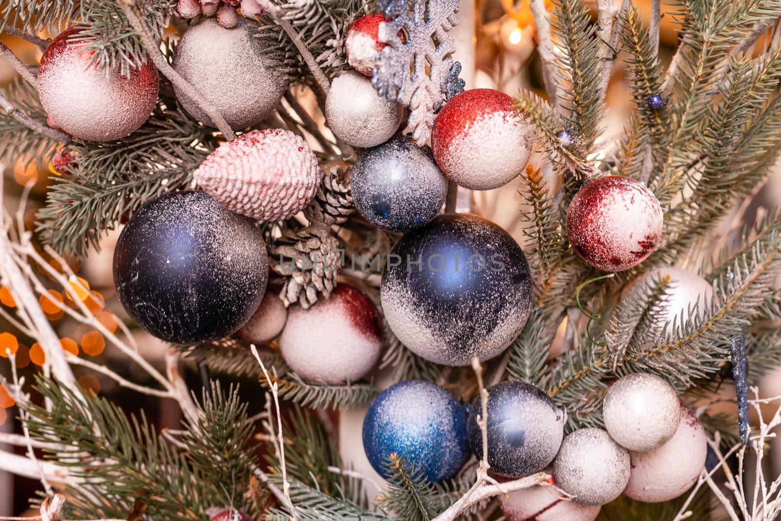 lots of Christmas ornaments and Christmas balls on the market.