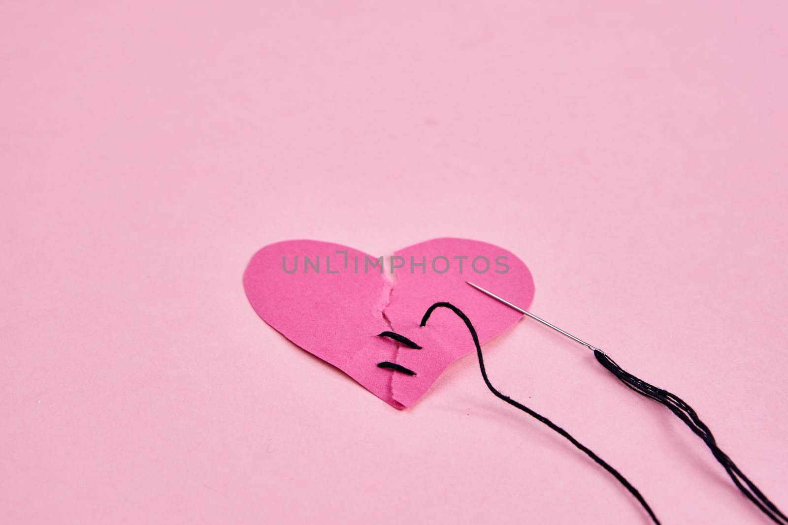 valentines paper heart romance holiday pink background. High quality photo