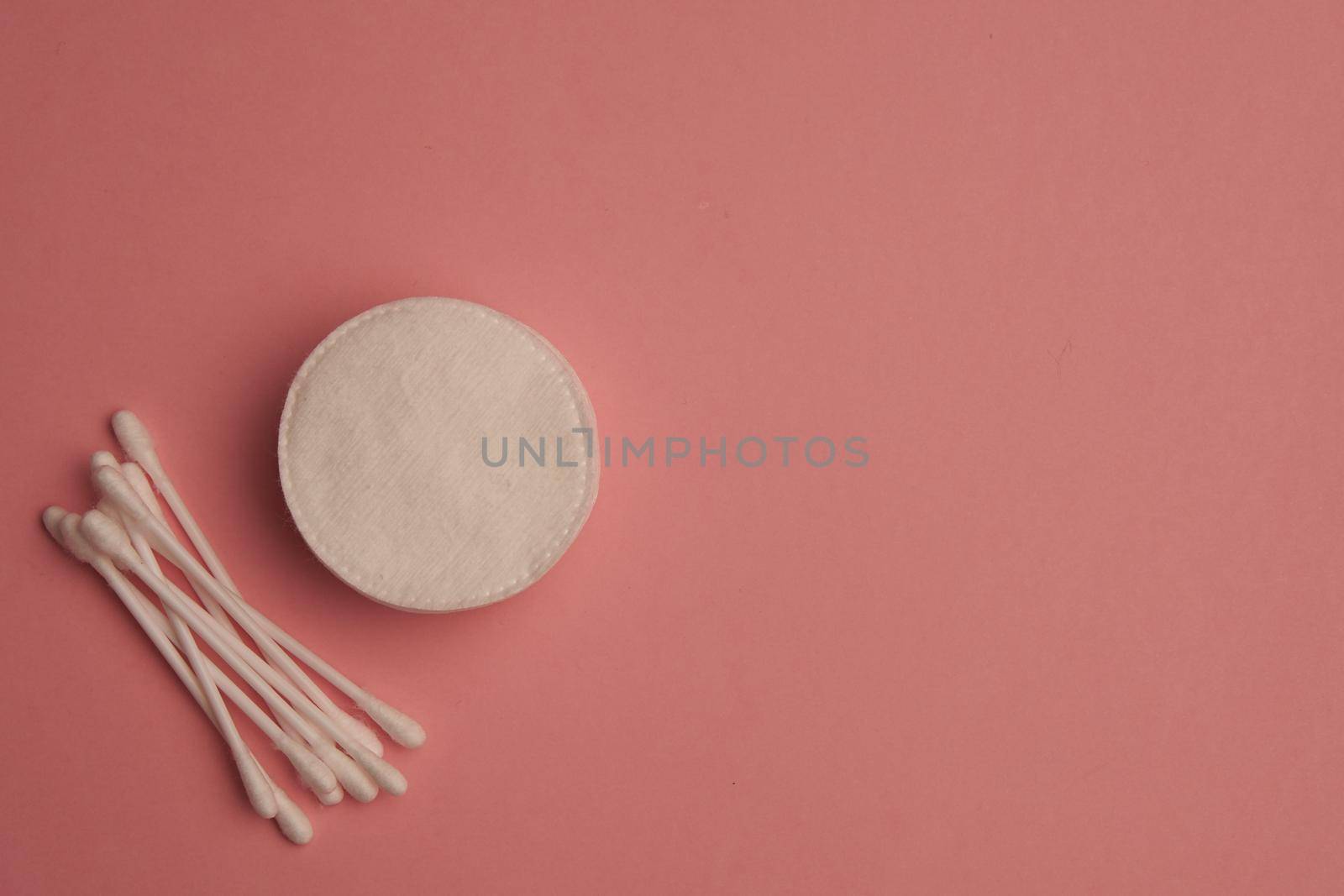 cotton swabs hygiene protection sanitation pink background. High quality photo