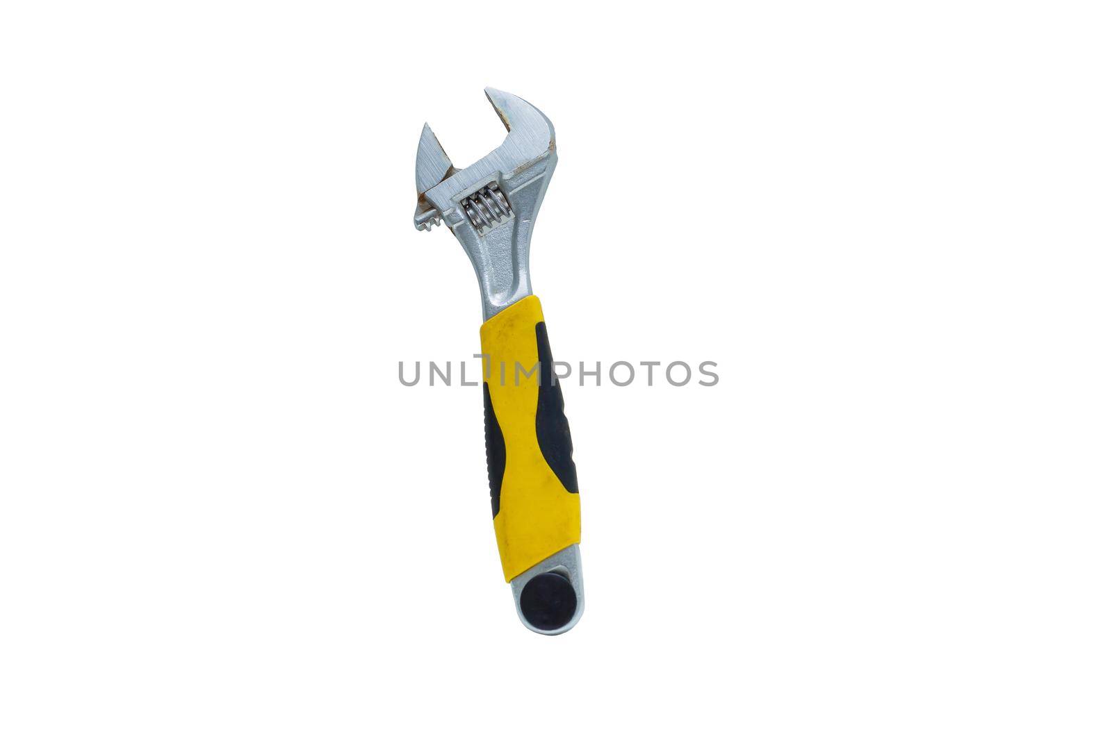 Wrench isolated on a white, adjustable spanner on a white background
